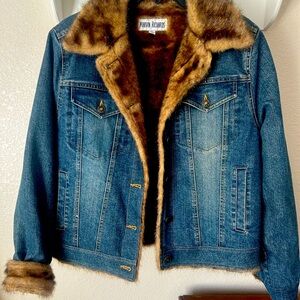 Marvin Richards fur lined denim jacket size S Like brand new.